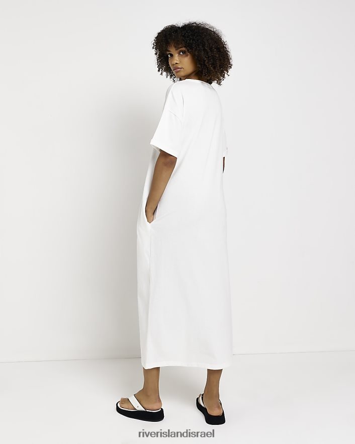 לבוש River Island שמלת מידי של חולצת טריקו אֶבֶן נשים BDZ4085009
