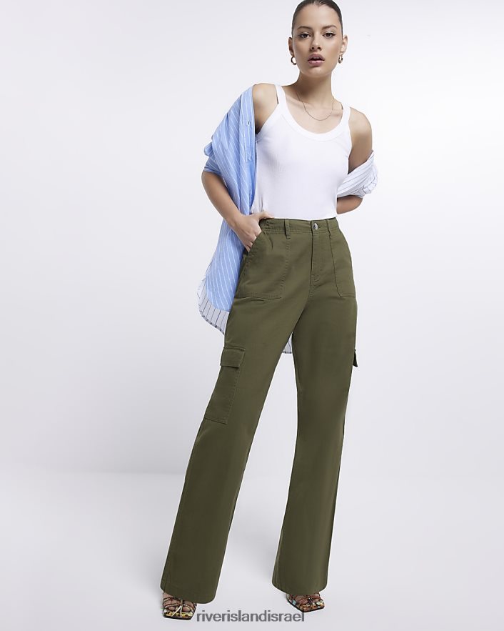 לבוש River Island מכנסי מטען רחבים חָקִי נשים BDZ408500