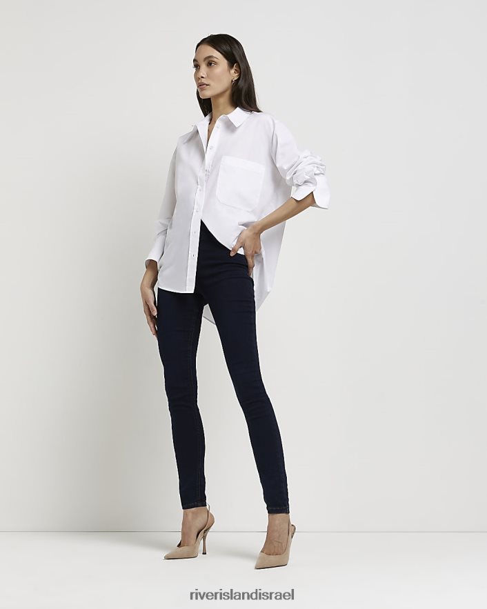 לבוש River Island אניג'ינג בגזרה גבוהה כְּחוֹל נשים BDZ4085017