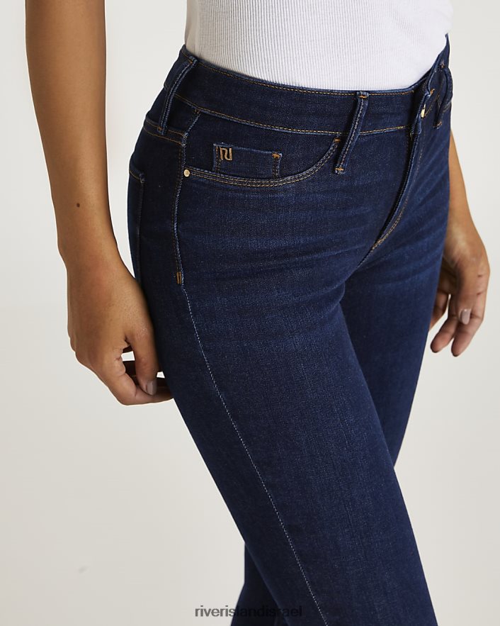 לבוש River Island חבילת ג'ינס סקיני ג'ינס בינונית של מולי שָׁחוֹר נשים BDZ4085022