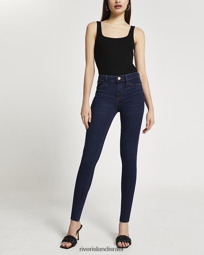 לבוש River Island חבילת ג'ינס סקיני ג'ינס בינונית של מולי שָׁחוֹר נשים BDZ4085024