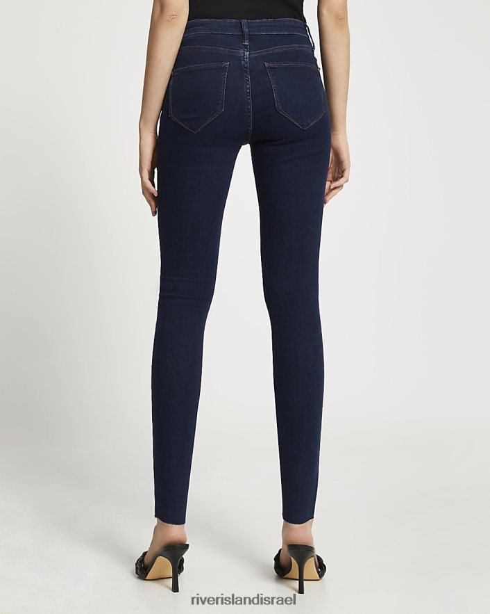 לבוש River Island חבילת ג'ינס סקיני ג'ינס בינונית של מולי שָׁחוֹר נשים BDZ4085024