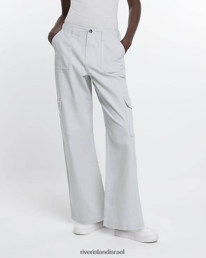 לבוש River Island מכנסי משא אפור נשים BDZ408502