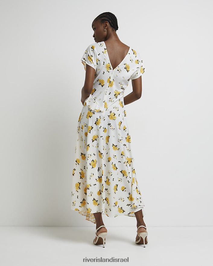 לבוש River Island שמלת מקסי פרחונית צהוב נשים BDZ4085045