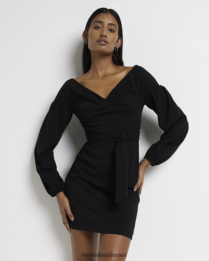 לבוש River Island שמלת מיני משמרת שָׁחוֹר נשים BDZ4085053