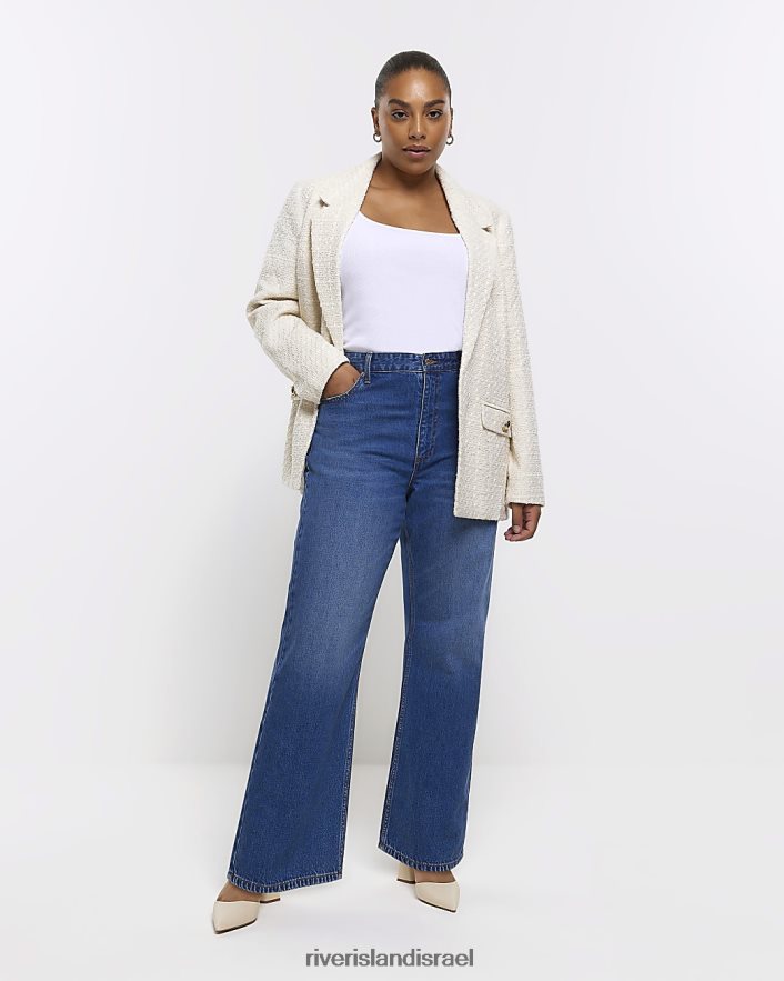לבוש River Island פלוס בלייזר בוקל קרם נשים BDZ4085086