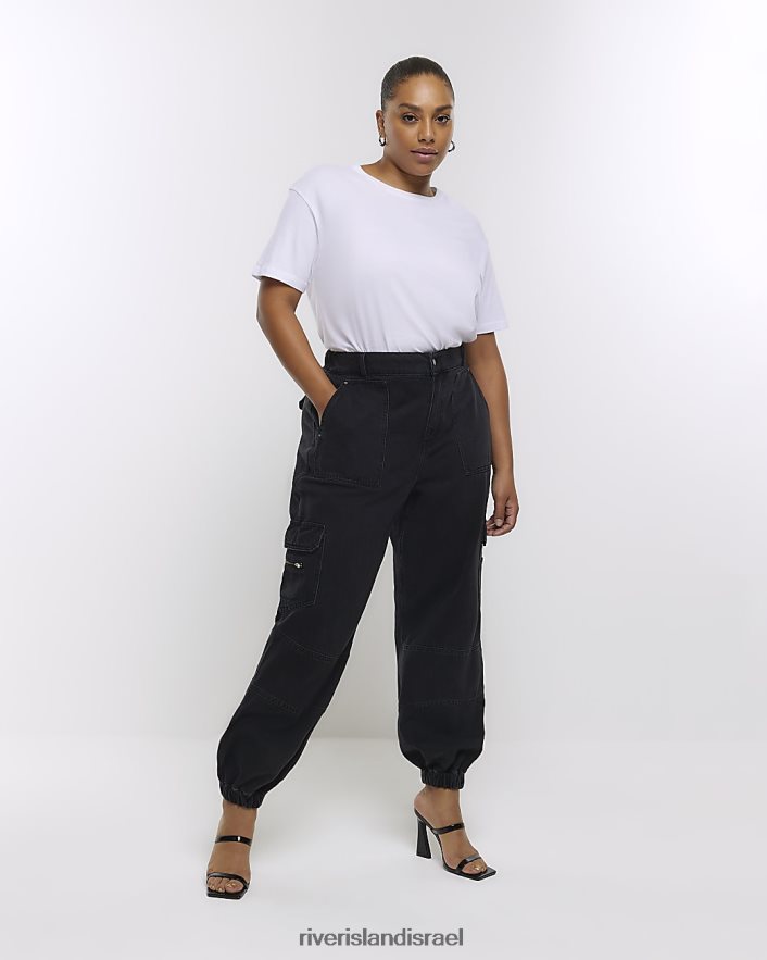 לבוש River Island בתוספת מכנסי מטען שָׁחוֹר נשים BDZ4085089