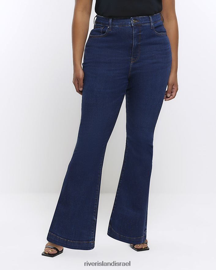 לבוש River Island בתוספת ג'ינס מותניים גבוהים כְּחוֹל נשים BDZ4085099