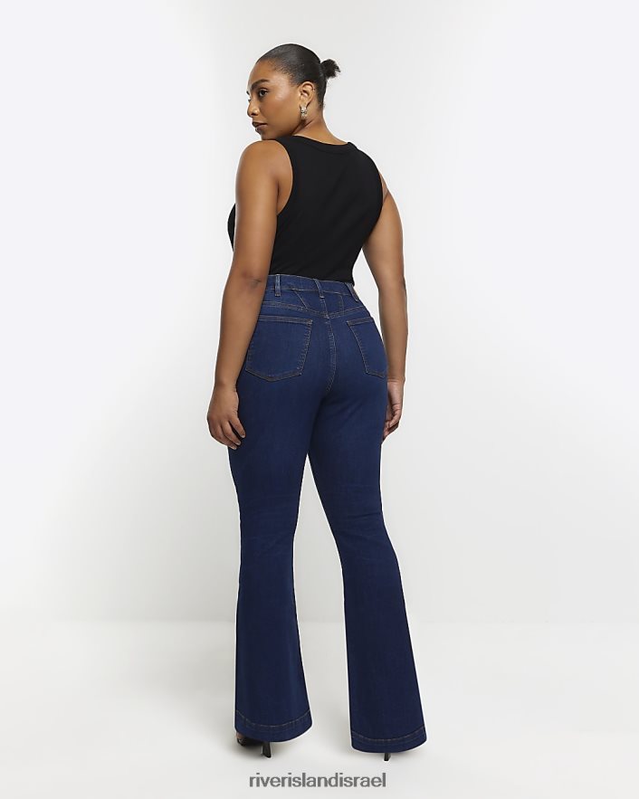 לבוש River Island בתוספת ג'ינס מותניים גבוהים כְּחוֹל נשים BDZ4085099