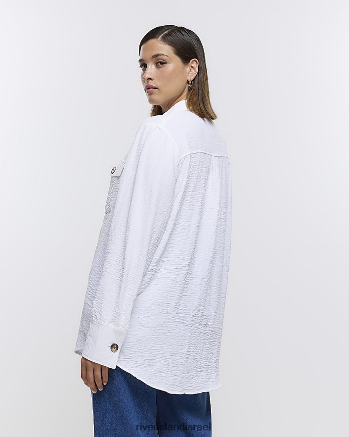 לבוש River Island בתוספת חולצה בעלת מרקם לבן נשים BDZ4085111