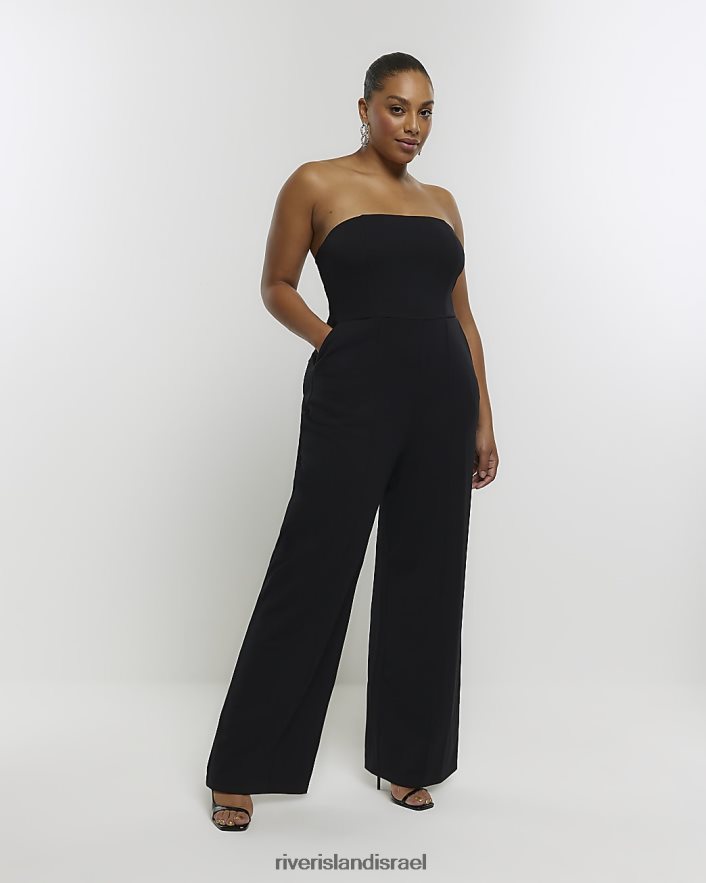 לבוש River Island בתוספת סרבל בנדאו שָׁחוֹר נשים BDZ4085119