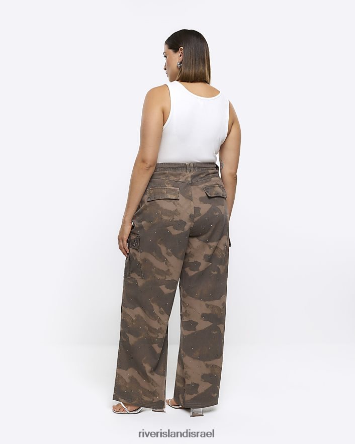 לבוש River Island בתוספת מכנסי מטען מעוטרים בקאמו חָקִי נשים BDZ4085128