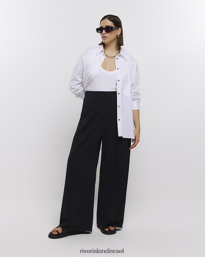 לבוש River Island בתוספת מכנסי צלילה רחבים שָׁחוֹר נשים BDZ4085135