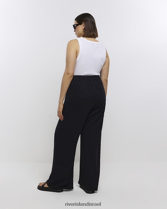 לבוש River Island בתוספת מכנסי צלילה רחבים שָׁחוֹר נשים BDZ4085135