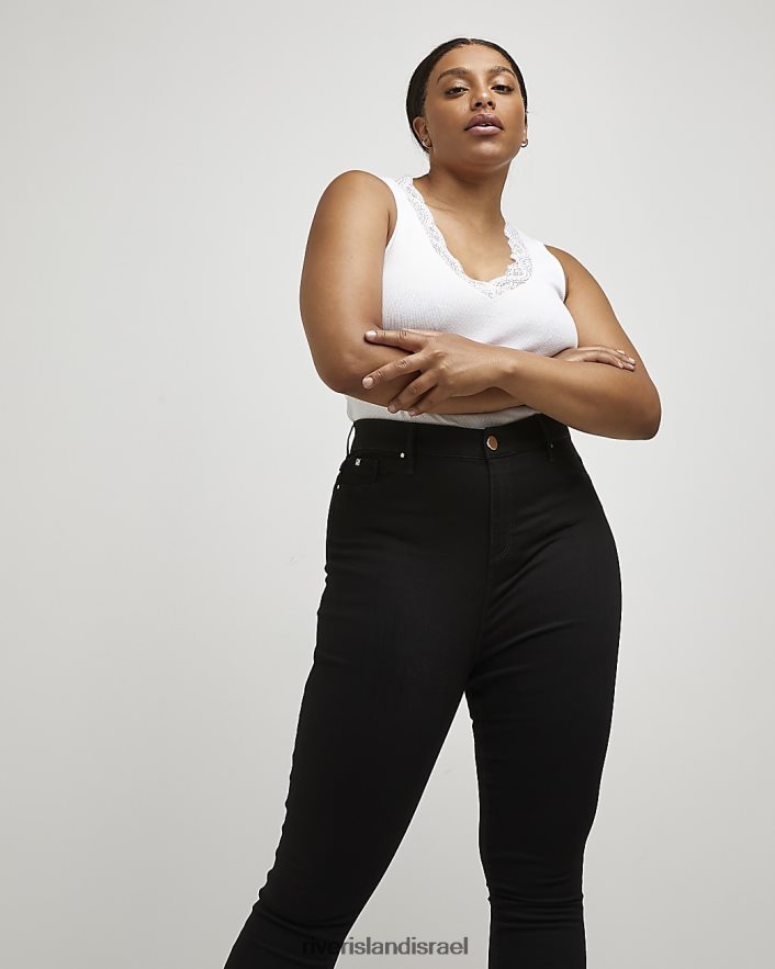 לבוש River Island בתוספת ג'ינס סקיני בגזרה גבוהה שָׁחוֹר נשים BDZ4085150