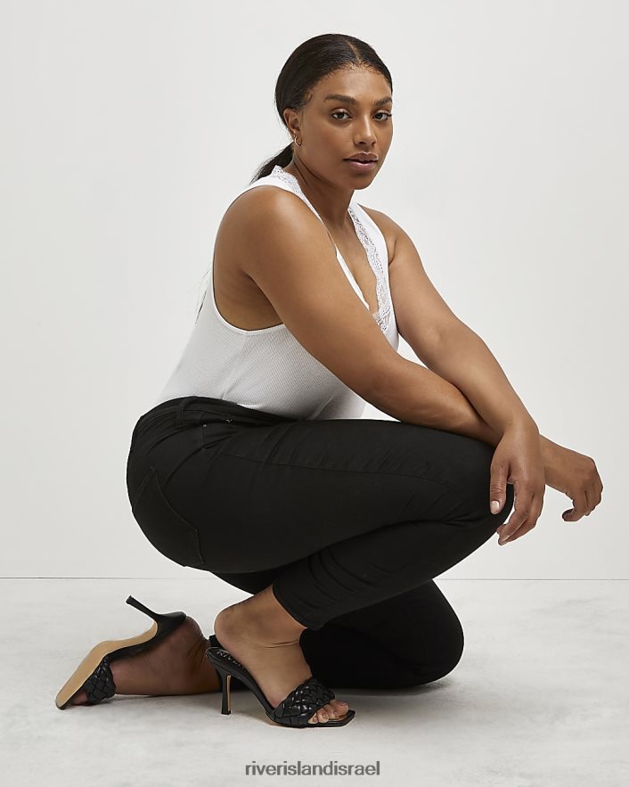 לבוש River Island בתוספת ג'ינס סקיני בגזרה גבוהה שָׁחוֹר נשים BDZ4085150