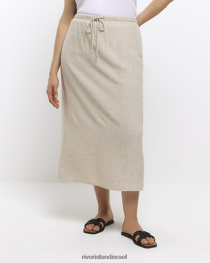 לבוש River Island פלוס חצאית עם פשתן אֶבֶן נשים BDZ4085152