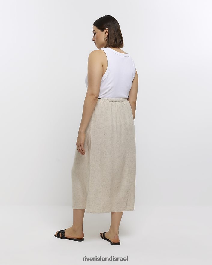 לבוש River Island פלוס חצאית עם פשתן אֶבֶן נשים BDZ4085152