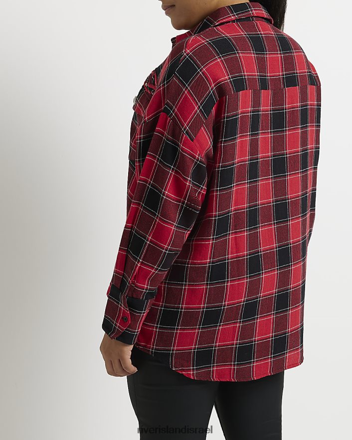 לבוש River Island בתוספת חולצה מעוטרת אוברסייז מעוטרת אָדוֹם נשים BDZ4085164