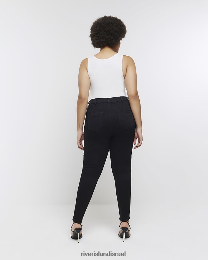 לבוש River Island בתוספת ג'ינס סקיני מחטב תחת שָׁחוֹר נשים BDZ4085174