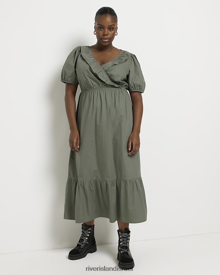 לבוש River Island בתוספת שמלת מידי מעטפת חָקִי נשים BDZ4085177