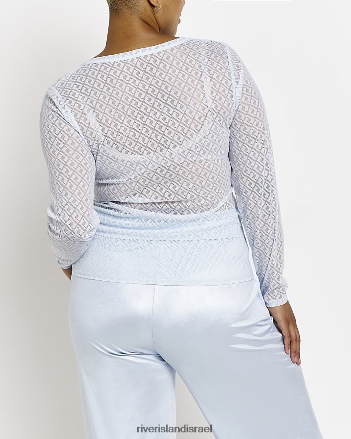 לבוש River Island בתוספת רשת עליון כְּחוֹל נשים BDZ4085183