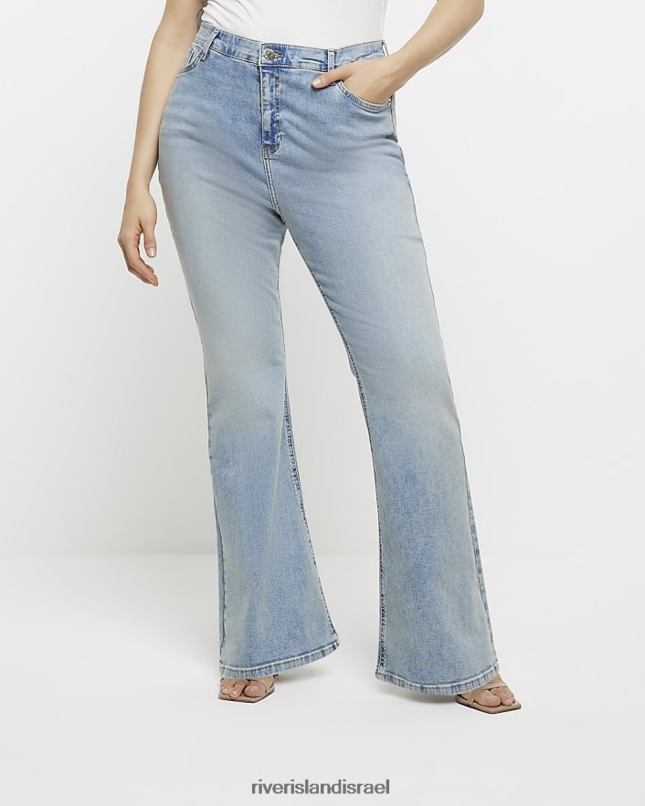 לבוש River Island בתוספת ג'ינס מותניים גבוהים כְּחוֹל נשים BDZ4085185