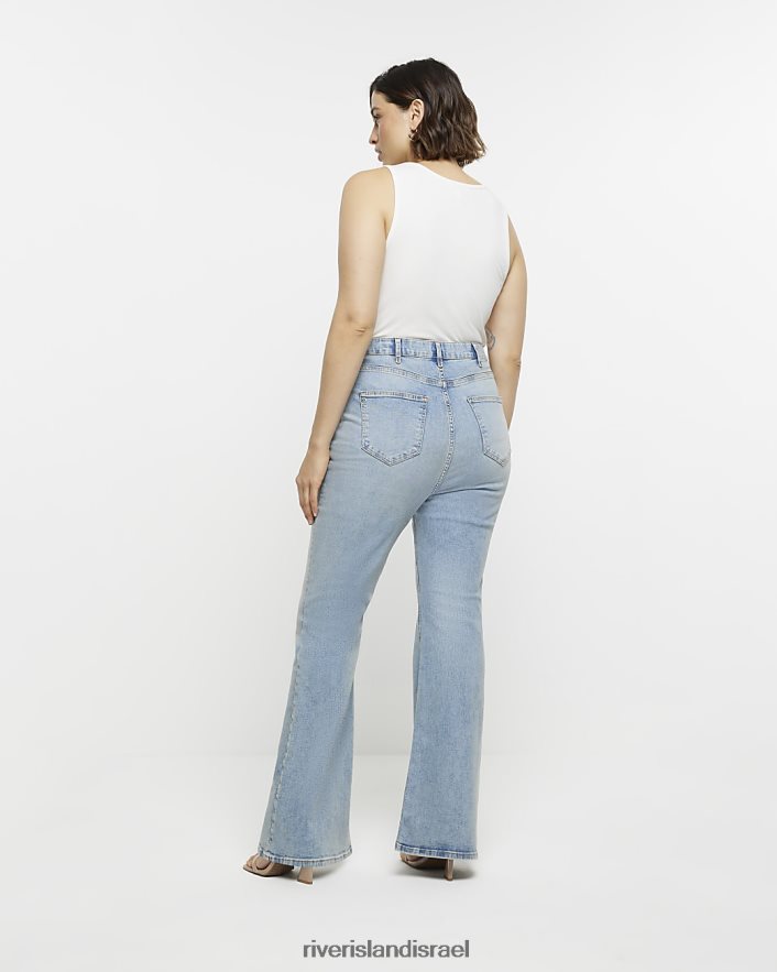 לבוש River Island בתוספת ג'ינס מותניים גבוהים כְּחוֹל נשים BDZ4085185