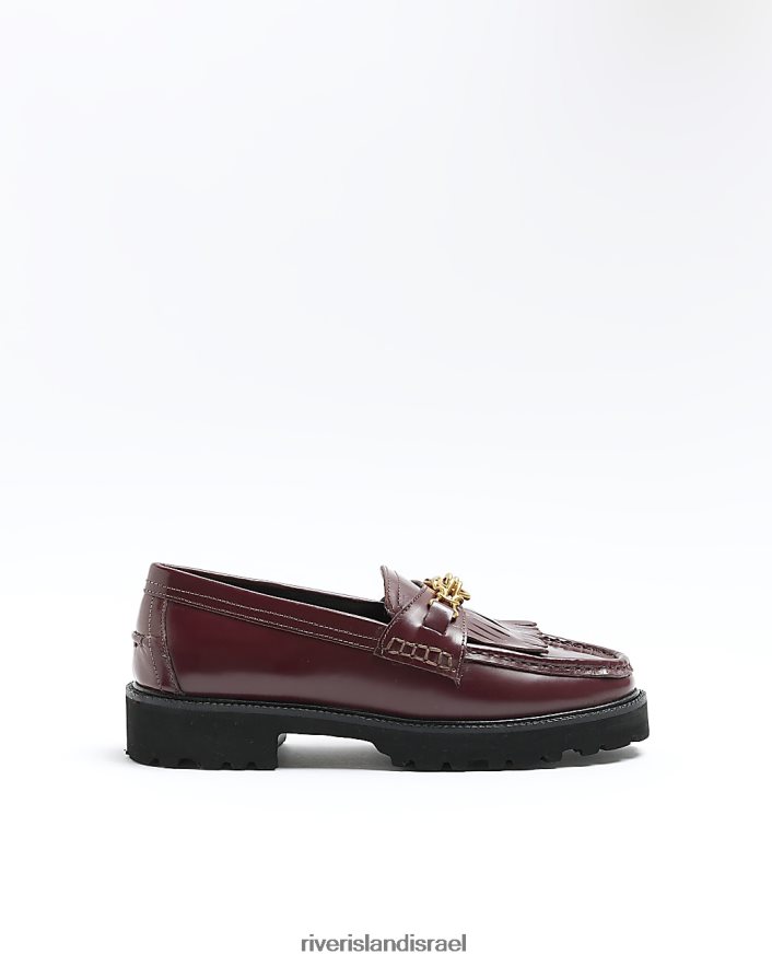 הַנעָלָה River Island מכנסי עור בשרשרת אָדוֹם נשים BDZ408519