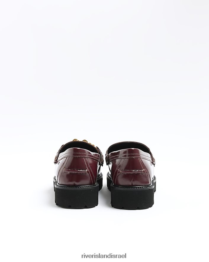 הַנעָלָה River Island מכנסי עור בשרשרת אָדוֹם נשים BDZ408519