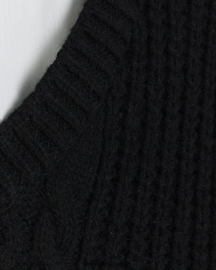 לבוש River Island שמלת מיני מגשר היברידי בסריג כבלים שָׁחוֹר נשים BDZ40851