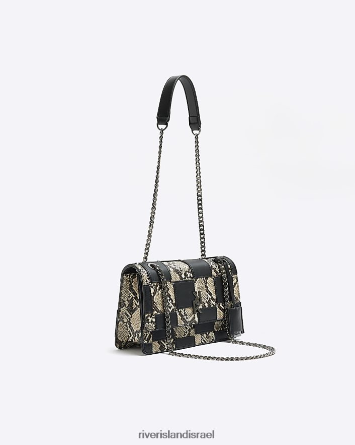 אביזרים River Island תיק כתף שרשרת בדוק שָׁחוֹר נשים BDZ408520
