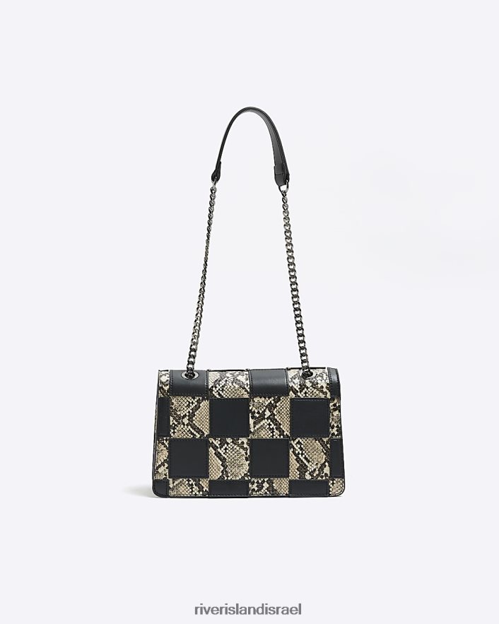 אביזרים River Island תיק כתף שרשרת בדוק שָׁחוֹר נשים BDZ408520