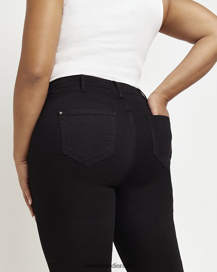 לבוש River Island בתוספת ג'ינס סקיני בגזרה גבוהה שָׁחוֹר נשים BDZ4085213