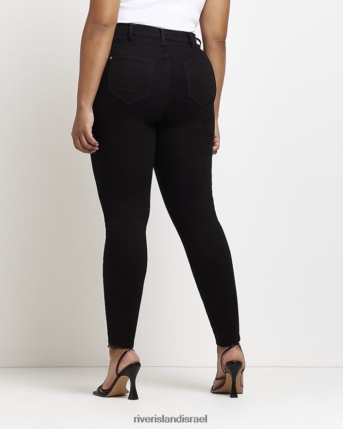 לבוש River Island בתוספת ג'ינס סקיני בגזרה גבוהה שָׁחוֹר נשים BDZ4085213