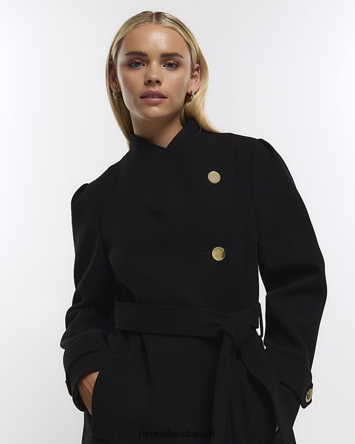 לבוש River Island מעיל מעטפת קטן שָׁחוֹר נשים BDZ4085221