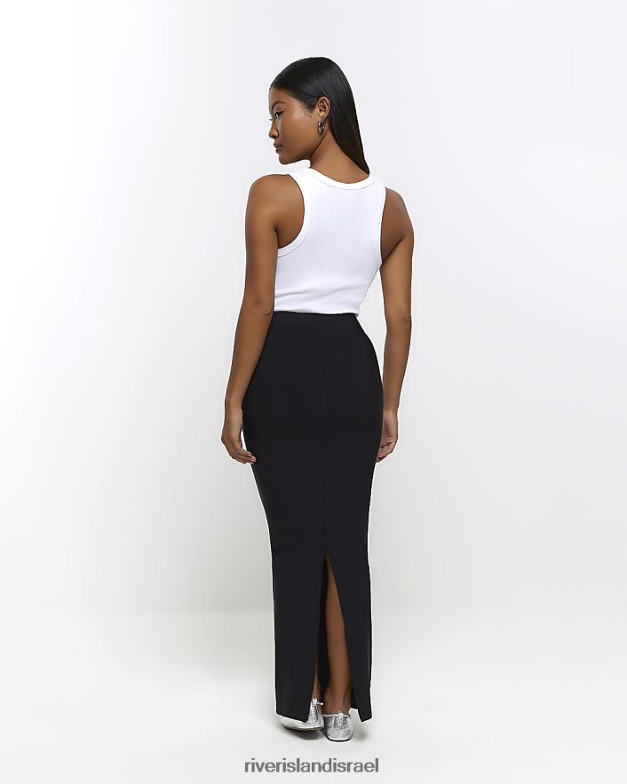 לבוש River Island חצאית מקסי מפוצלת קטנה שָׁחוֹר נשים BDZ4085247