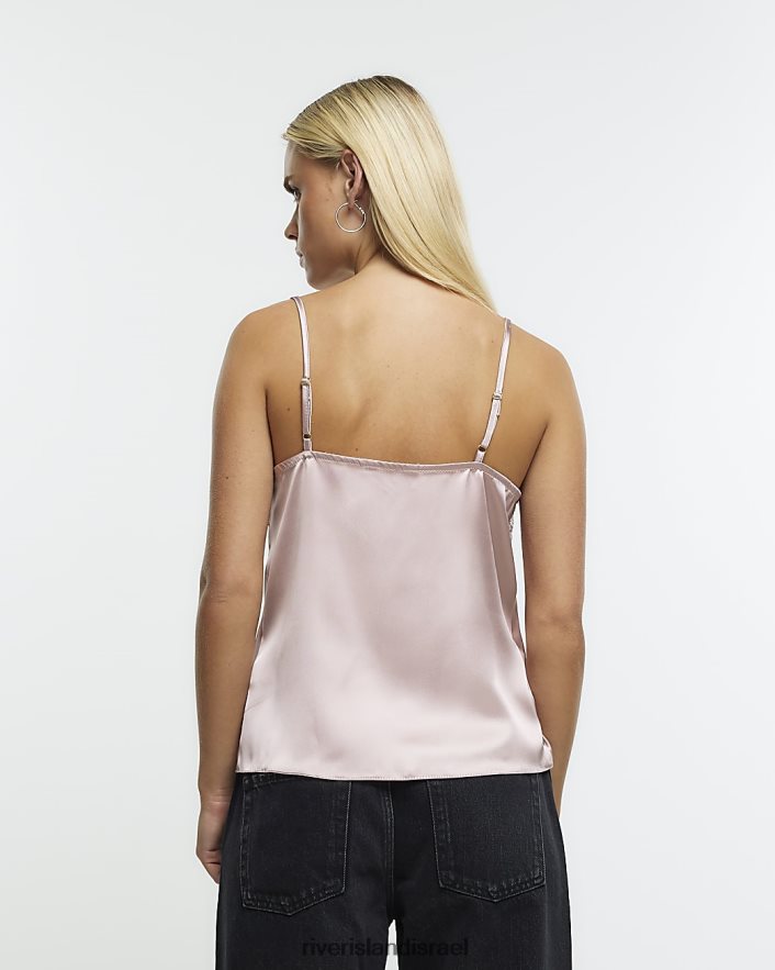 לבוש River Island טופ קמי עם עיטור תחרה קטן וָרוֹד נשים BDZ4085263