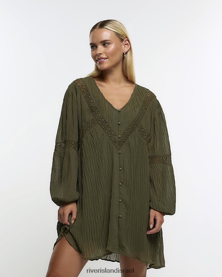 לבוש River Island שמלת מיני חלוק תחרה קטנה חָקִי נשים BDZ4085275