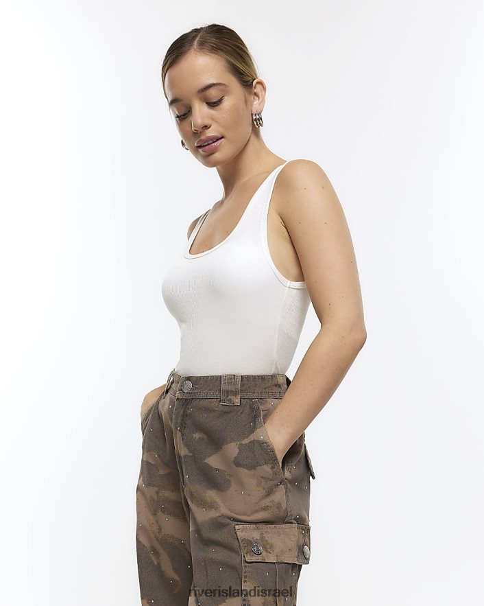 לבוש River Island מכנסי מטען מעוטרים קטנטנים חָקִי נשים BDZ4085277