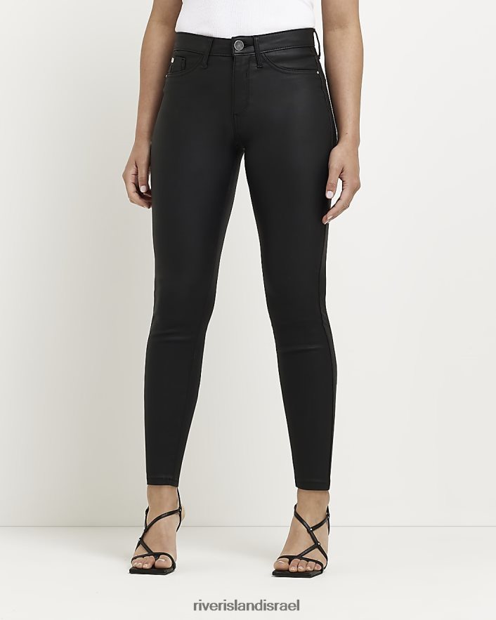לבוש River Island ג'ינס סקיני בציפוי מולי קטן שָׁחוֹר נשים BDZ4085284