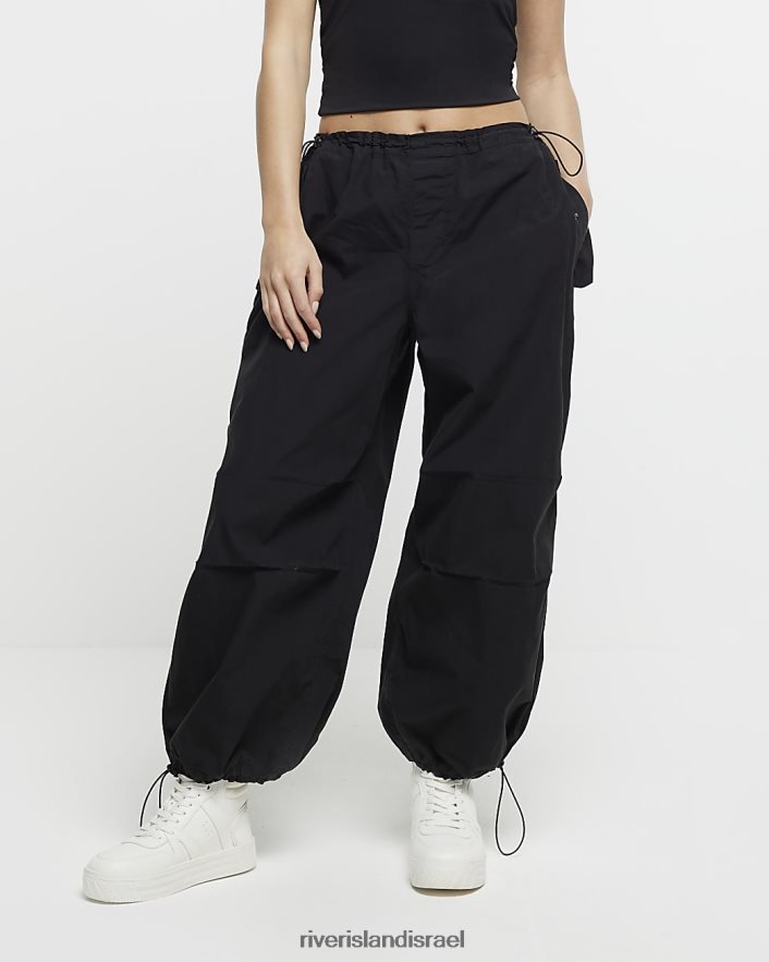 לבוש River Island מכנסי מצנח קטנטנים בגזרה נמוכה שָׁחוֹר נשים BDZ4085288