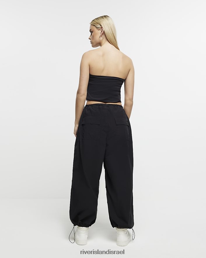 לבוש River Island מכנסי מצנח קטנטנים בגזרה נמוכה שָׁחוֹר נשים BDZ4085288