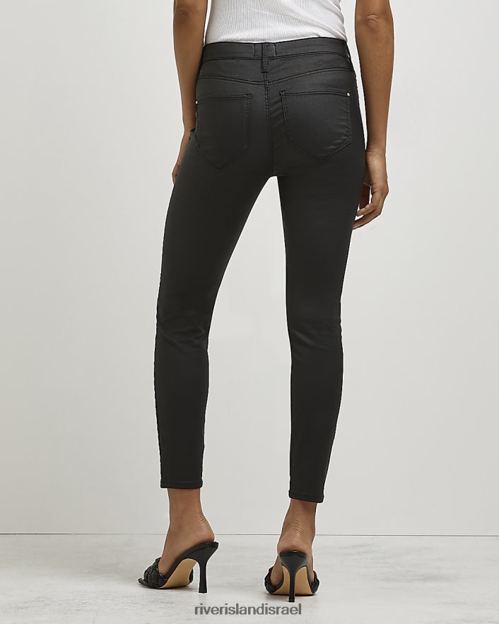לבוש River Island ג'ינס סקיני מולי מצופה קטן שָׁחוֹר נשים BDZ4085307