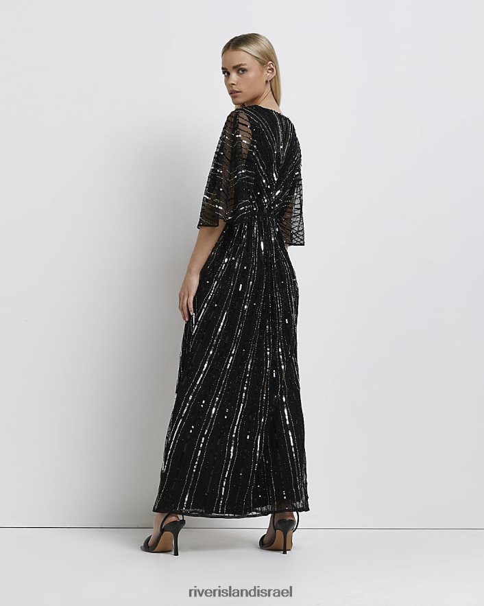 לבוש River Island שמלת מקסי עם פאייטים קטנה שָׁחוֹר נשים BDZ4085331