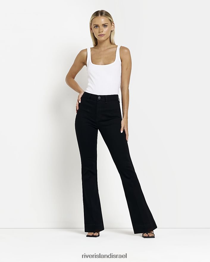לבוש River Island ג'ינס קטנטן ג'ינס מתלקח שָׁחוֹר נשים BDZ4085336