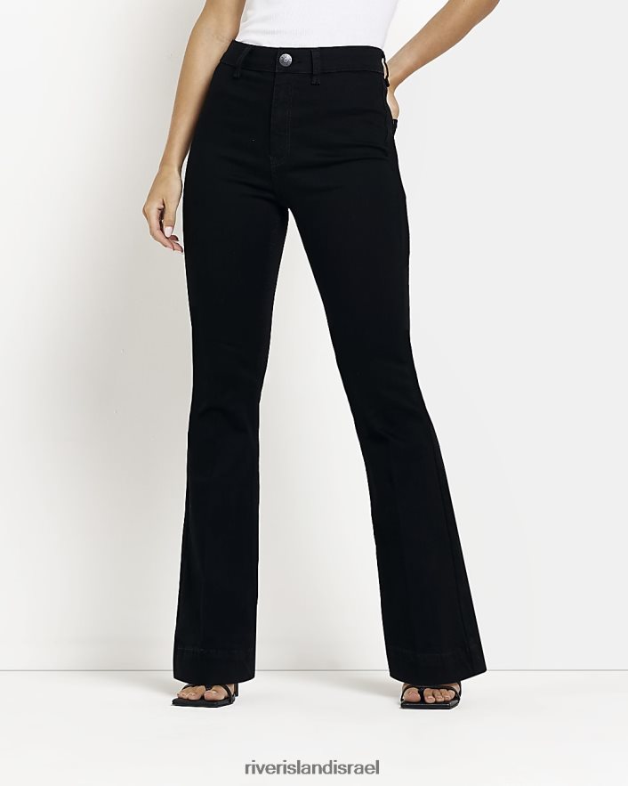 לבוש River Island ג'ינס קטנטן ג'ינס מתלקח שָׁחוֹר נשים BDZ4085336