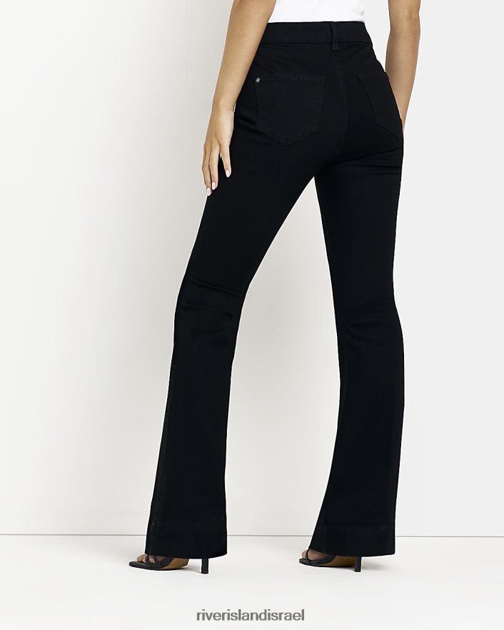 לבוש River Island ג'ינס קטנטן ג'ינס מתלקח שָׁחוֹר נשים BDZ4085336