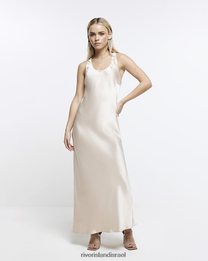 לבוש River Island שמלת פטיט מקסי סליפ טנק בז' נשים BDZ4085338