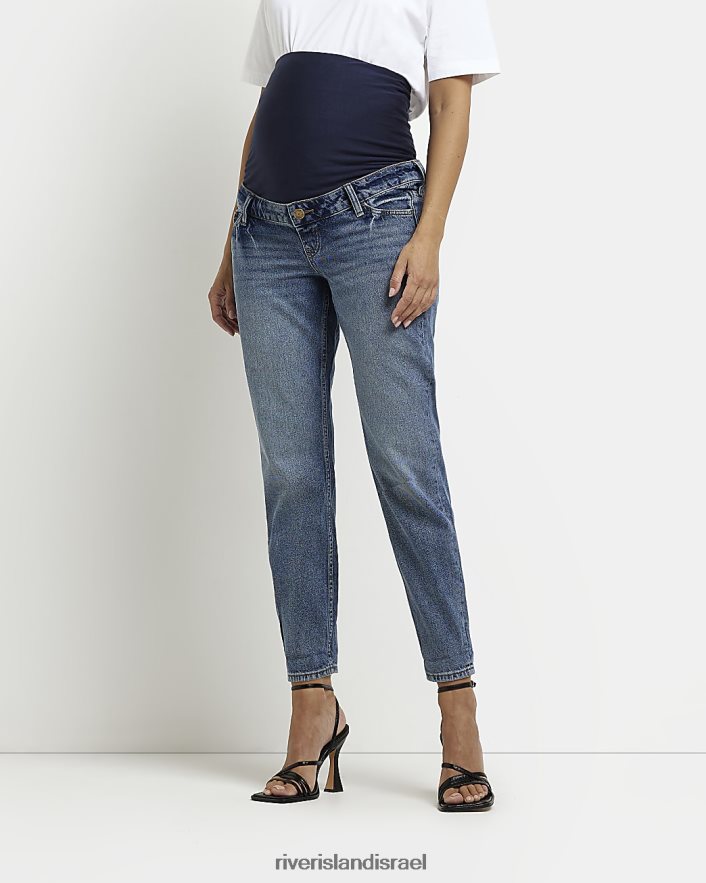 לבוש River Island ג'ינס של אמא להריון באמצע העלייה כְּחוֹל נשים BDZ4085348